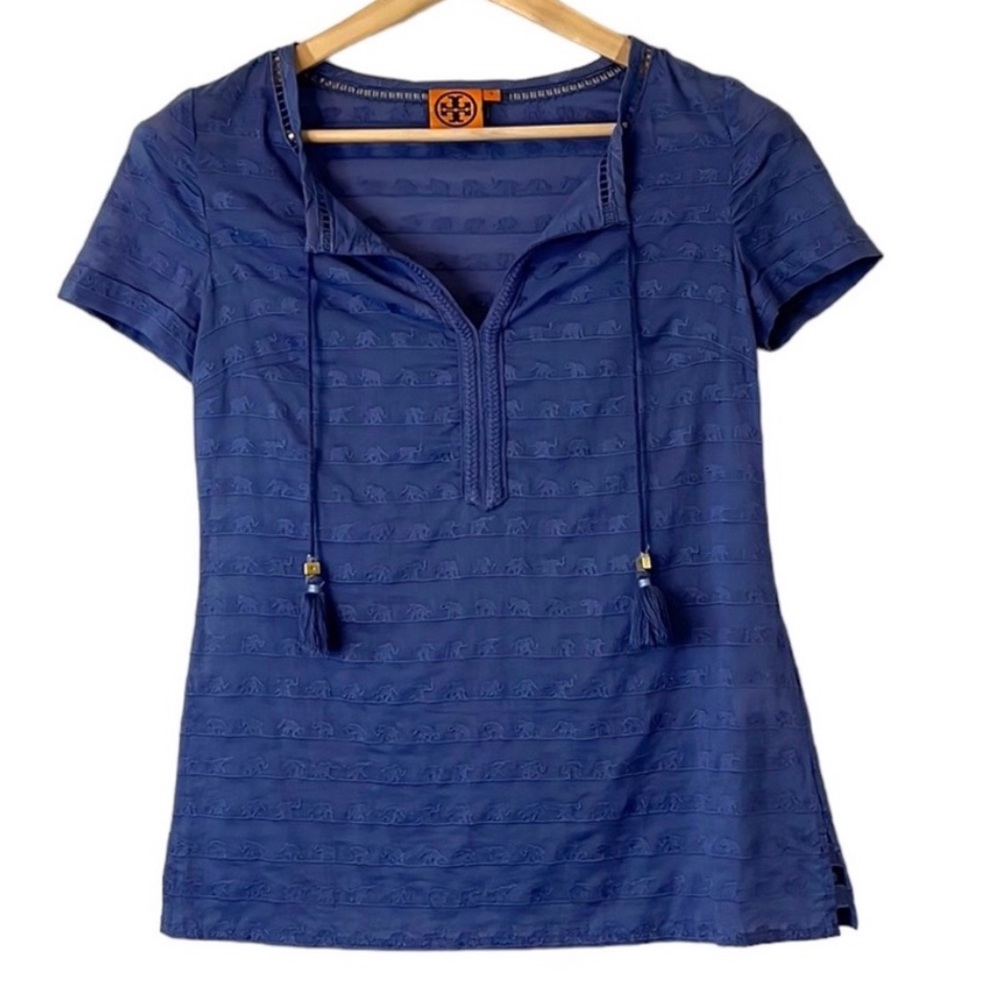 Tory Burch Blue Tassel Maxton Top
Embroidered Elephants size o